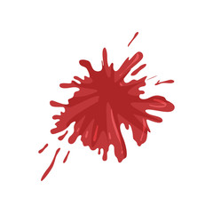 Blood splatter and drops, splash of red ink vector Illustration on a white background