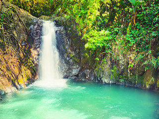 Fototapeta premium Beautiful Kaeng Nyui Waterfalls. Laos landscape.