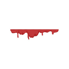 Blood dripping, red liquid trail vector Illustration on a white background