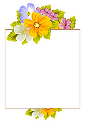 abstract background frame of flowers. For design postcards, greeting, invitation for a birthday, wedding, party, holiday, celebration. For the decoration.