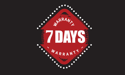 7 days warranty icon vintage rubber stamp guarantee
