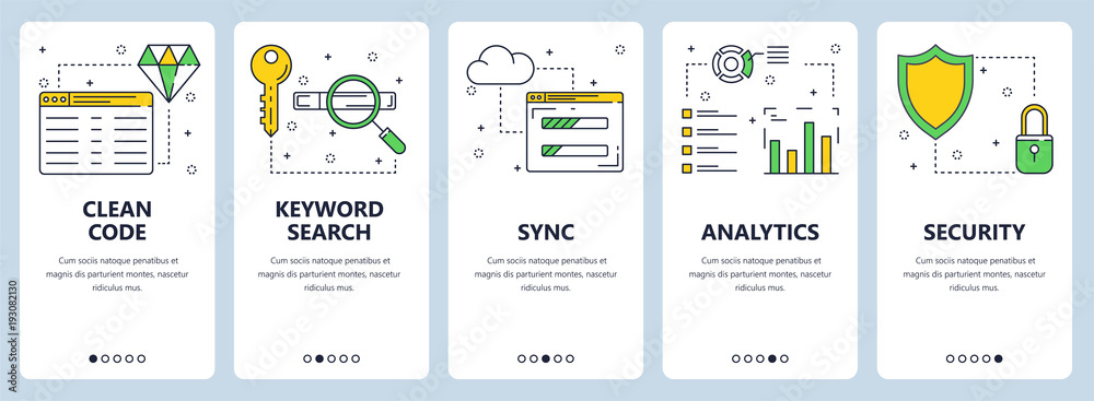 Canvas Prints vector modern thin line clean code concept web banner set