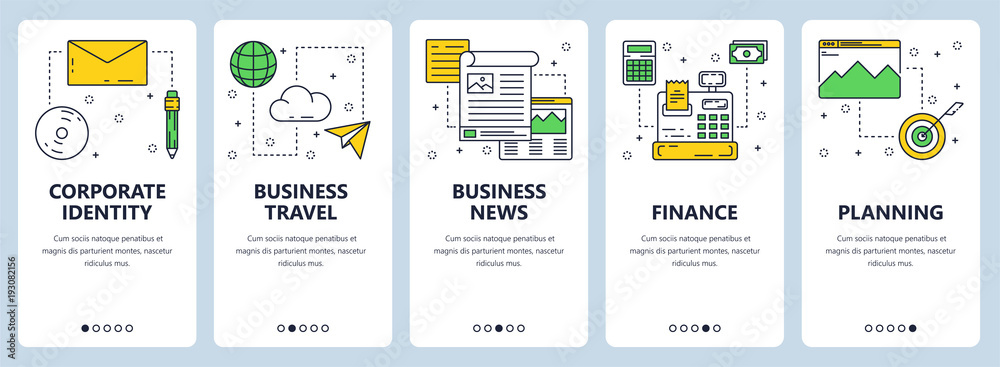 Canvas Prints vector modern thin line business concept web banner set