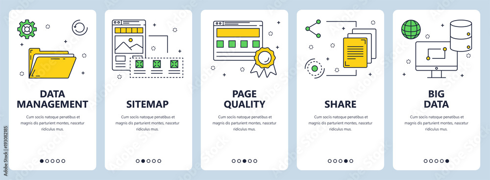 Wall mural vector modern thin line data management concept web banner set