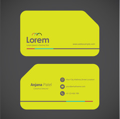 Modern business card template with flat user interface