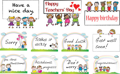 Fototapeta premium greeting card set