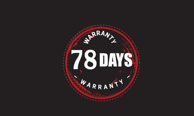 Fototapeta na wymiar 78 days warranty icon vintage rubber stamp guarantee