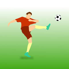 High Kick Football Soccer Player Vector Illustration