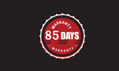 Fototapeta na wymiar 85 days warranty icon vintage rubber stamp guarantee