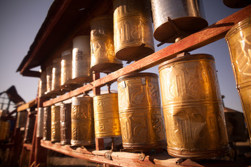 Buddhist prayer drums