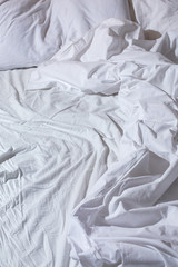 Crumpled morning bed