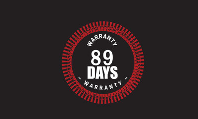 Fototapeta na wymiar 89 days warranty icon vintage rubber stamp guarantee