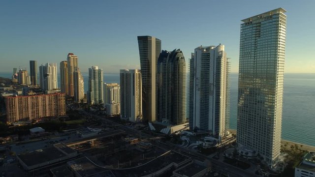 Sunny Isles Beach aerial drone video shot 4k