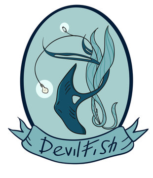 Devilfish inside the oval emblem.