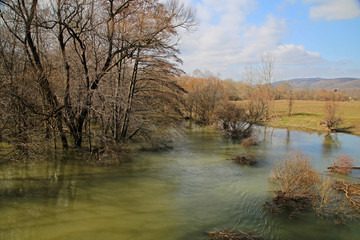 Fototapeta na wymiar flood in the spring