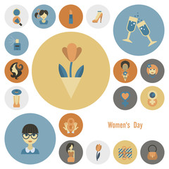 Womans Day Icon Set