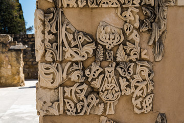 View of old walls in archeological set of Madinat al-Zahra
