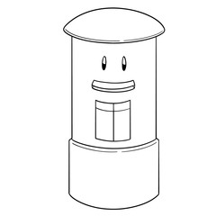vector of postbox cartoon
