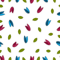 Vector illustration of seamless abstract flowers pattern