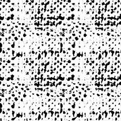 Black and White Seamless Grunge Dust Messy Pattern. Easy To Create Abstract Vintage, Dotted, Scratched Effect With Grain And Noise