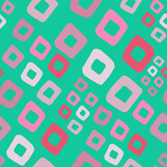 Geometric seamless patternin retro memphis style, fashion 80s - 90s. Hipster background with abstract geometric figures.
