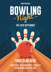Bowling Night Flyer Template - 193086988