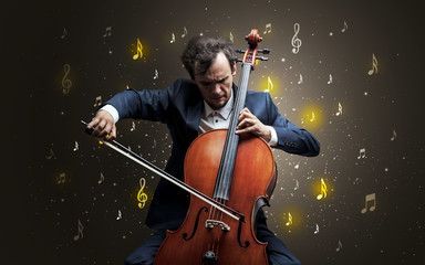 Falling notes with classical musician