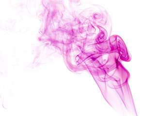Purple smoke on white background