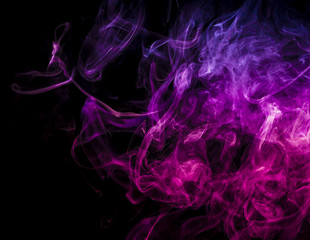 Colored smoke on black background