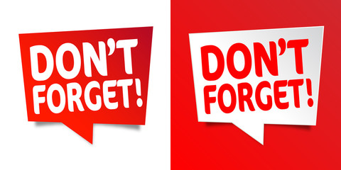 Don't forget !