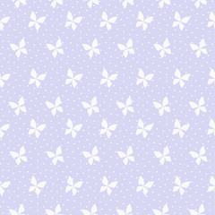 Seamless pattern vector of Tiny butterfly on pastel violet background.