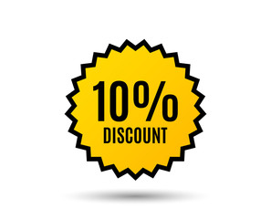 10% Discount. Sale offer price sign. Special offer symbol. Star button. Graphic design element. Vector