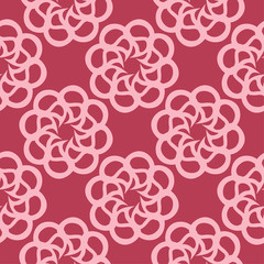 Floral seamless pattern on red background