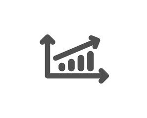 Chart simple icon. Report graph or Sales growth sign. Analysis and Statistics data symbol. Quality design elements. Classic style. Vector
