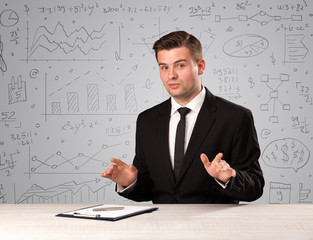 Businessman sitting at a desk