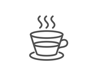 Coffee and Tea line icon. Hot drink sign. Fresh beverage symbol. Quality design element. Editable stroke. Vector
