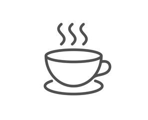 Coffee drink line icon. Hot cup sign. Fresh beverage symbol. Quality design element. Editable stroke. Vector