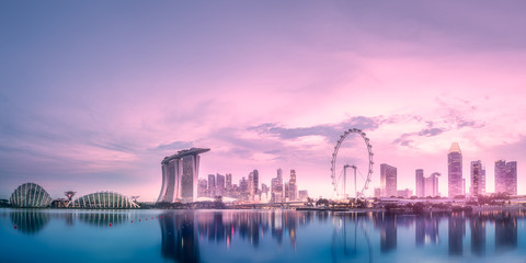 Business district and Marina bay in Singapore