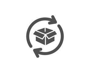 Exchange of goods simple icon. Return parcel sign. Package tracking symbol. Quality design elements. Classic style. Vector