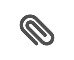 Obraz premium Attach simple icon. Attachment paper clip sign. Office stationery object symbol. Quality design elements. Classic style. Vector