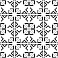 White and black geometric ornament. Seamless pattern