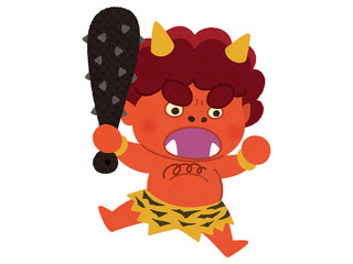 襲いかかる赤鬼