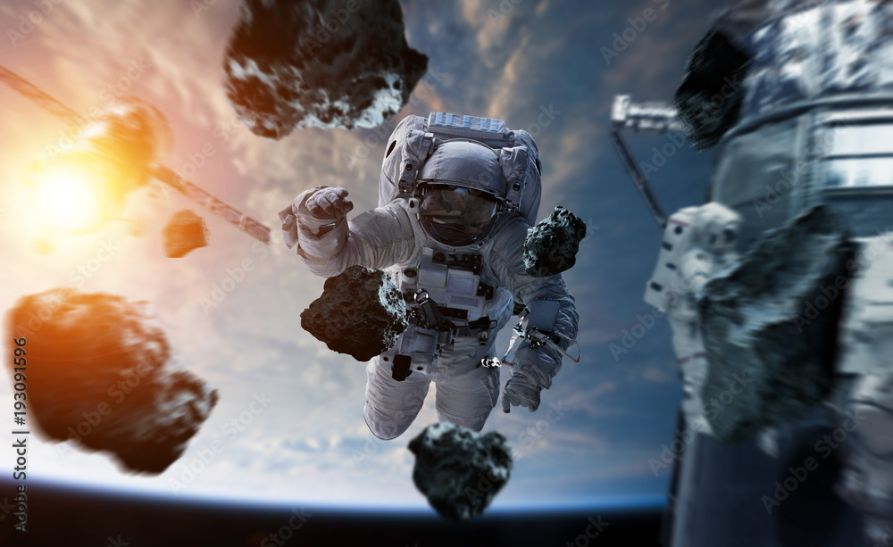 Canvas Prints astronaut working on a space station 3d rendering elements of this image furnished by nasa
