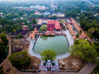 Aerial photo of Sree Krishna Swamy Temple, Ambalappuzha, India