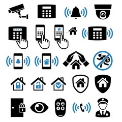 Security system network icons. Vector illustrations.