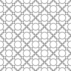 Black geometric ornament on white background. Seamless pattern