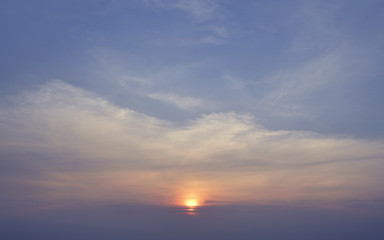 Sunset sky with clouds for background