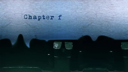 Chapter four The Word closeup Being Typing With Sound and Centered on a Sheet of paper on old Typewriter 4k Footage .