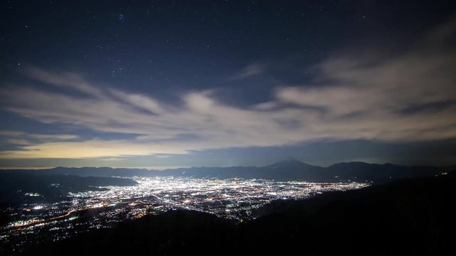 Mt. Fuji over the Kofu Basin at Night
