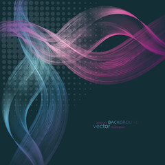 Abstract backgrounds with colorful wavy lines. Elegant wave design. Vector technology.